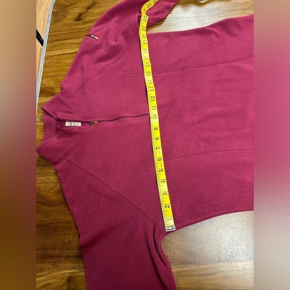 LL Bean Long Sleeve Fleece Quarter Zip Pullover Wine Color Women’s Size Medium - Picture 2 of 9